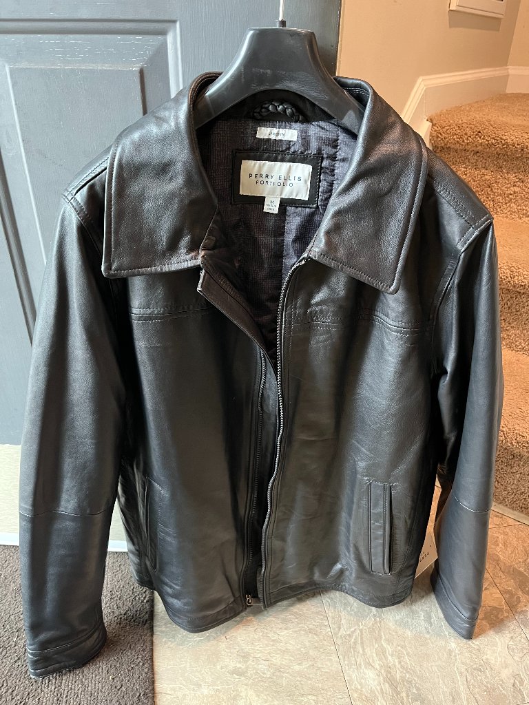 Black Leather Jacket Perry Ellis Portfolio Brand Black Leather Jacket Perry Ellis Portfolio Brand